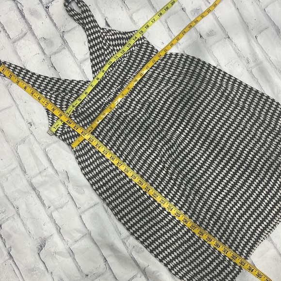 Dream Society Mini Dress Silk Slip Off White Diamond Pattern on Grey Hight Waist - Picture 9 of 9